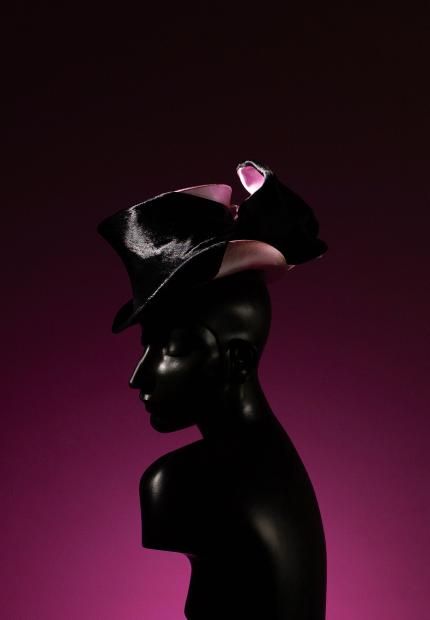 Stephen Jones Millinery pink black top hat