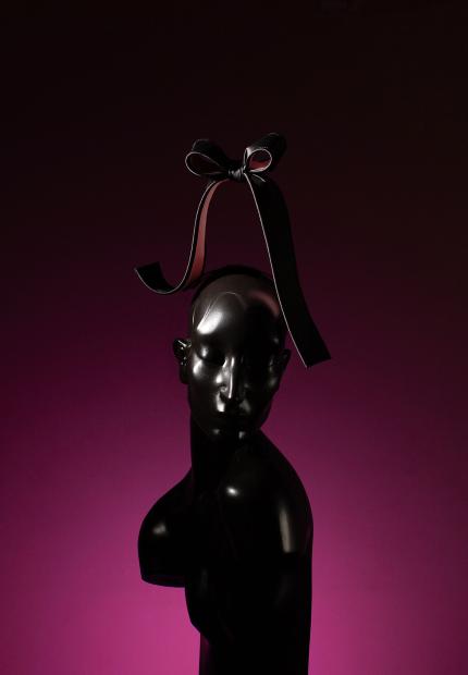 Stephen Jones Millinery pink black bow